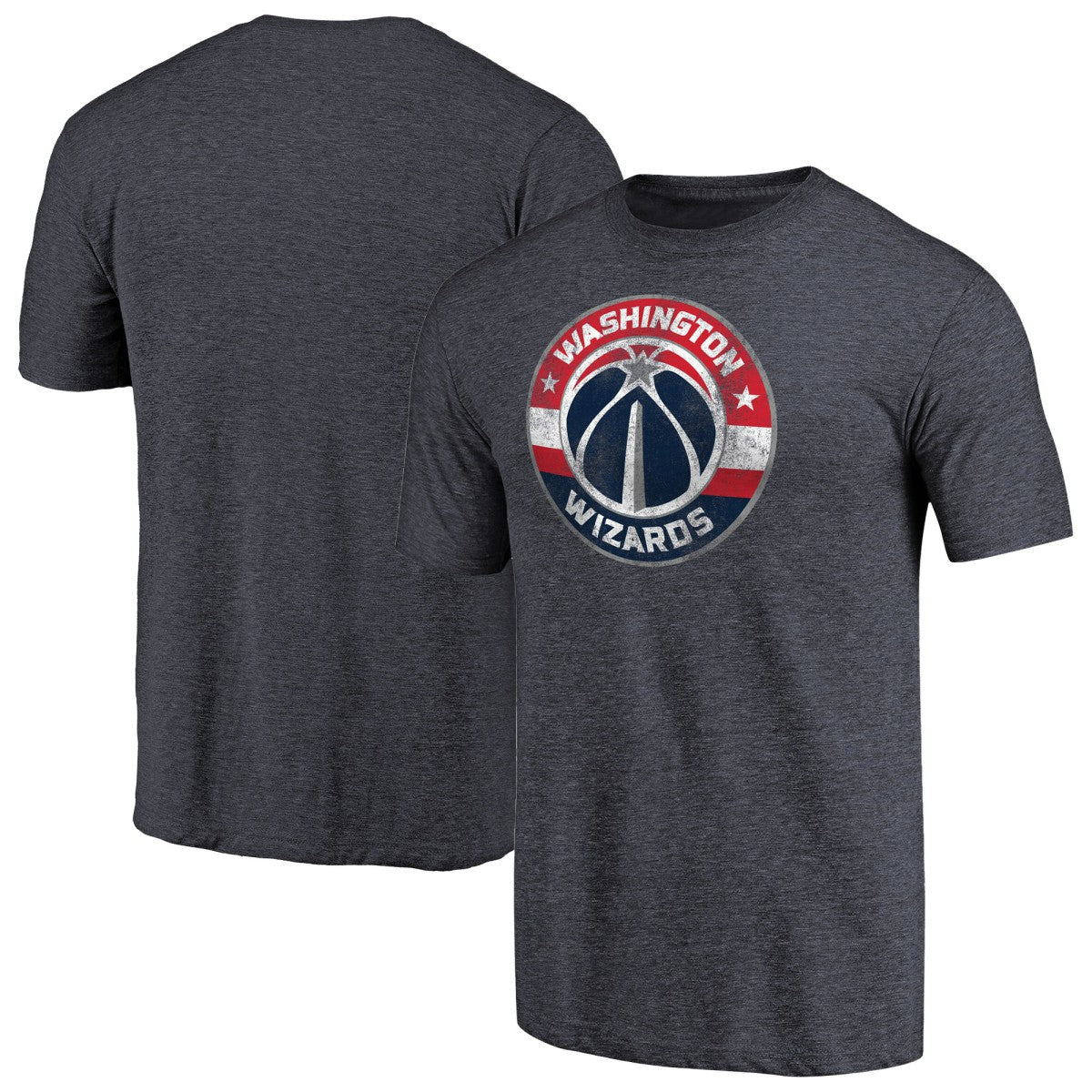 Washington Wizards Distressed Team Logo Tri-Blend T-Shirt Heather Navy outlet