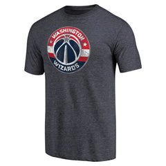 Washington Wizards Distressed Team Logo Tri-Blend T-Shirt Heather Navy outlet