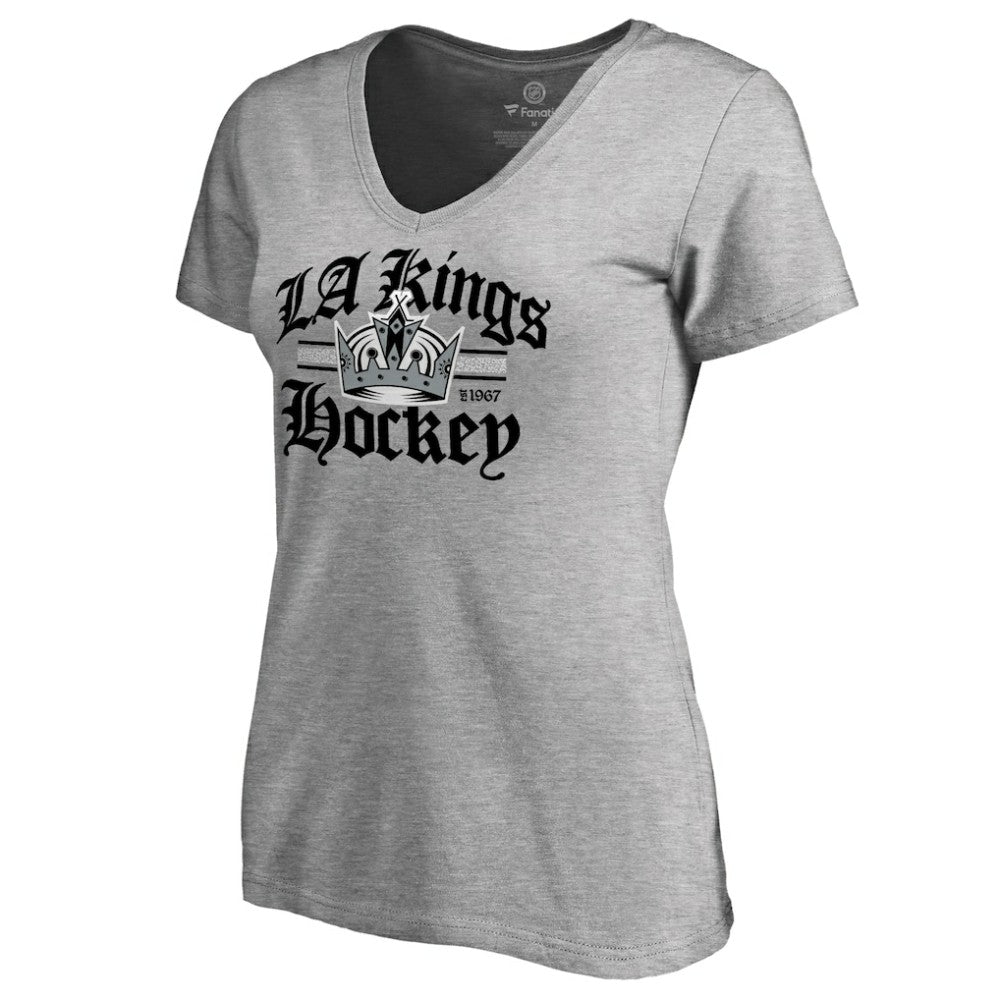 Los Angeles Kings Women's Hometown Collection The Crown V-Neck T-Shirt - ash | US 2606936