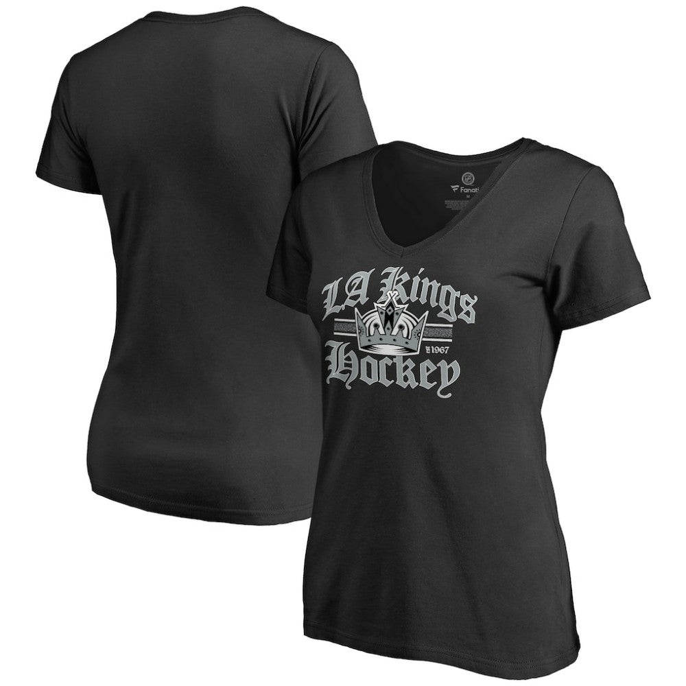 Los Angeles Kings Women's Hometown Collection The Crown V-Neck T-Shirt - Black | US 2606937