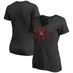 Ottawa Senators Women's Hometown Collection Sens Army V-Neck T-Shirt - Black | US 2606942