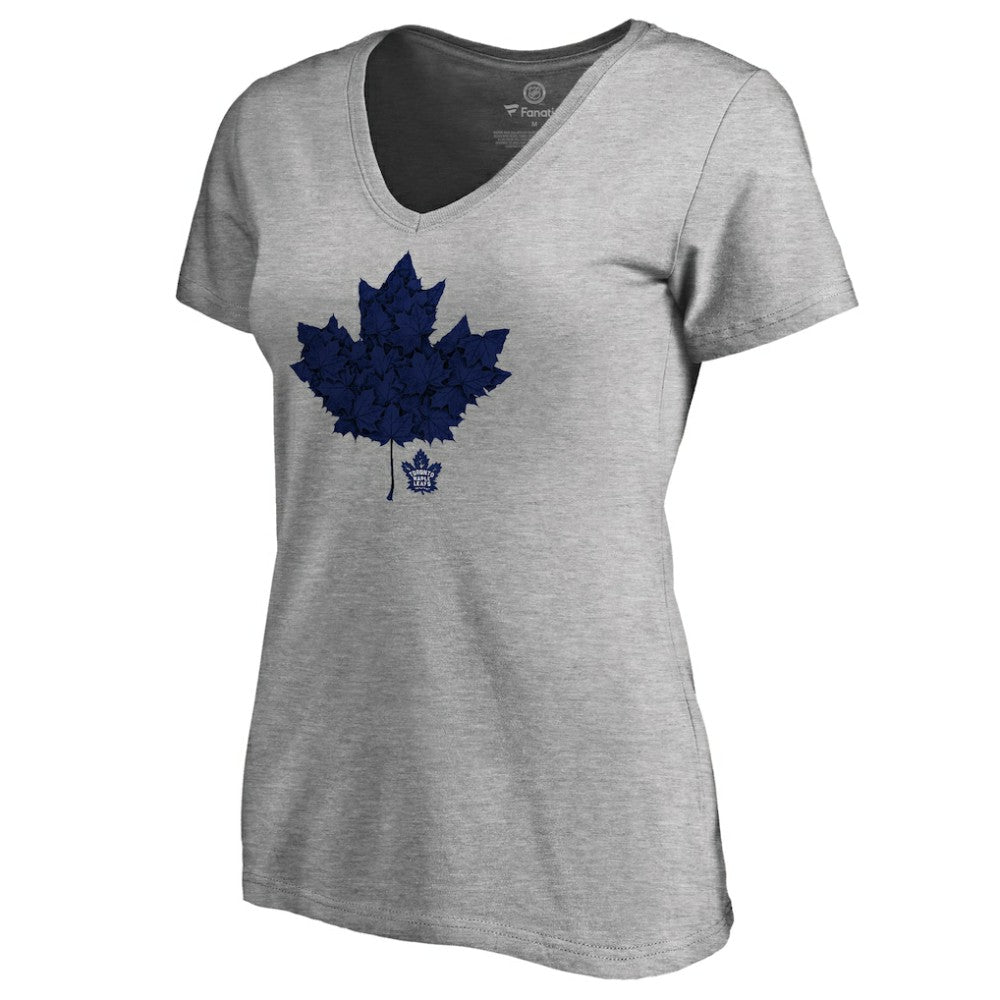 Toronto Maple Leafs Women's Hometown Collection Leafs V-Neck T-Shirt - ash | US 2606946