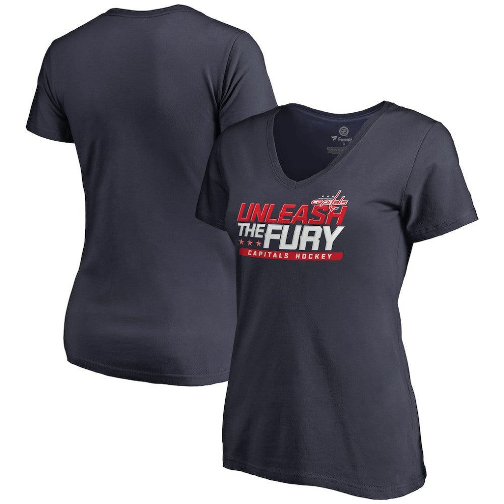 Washington Capitals Women's Hometown Collection The Fury V-Neck T-Shirt - Navy | US 2606949