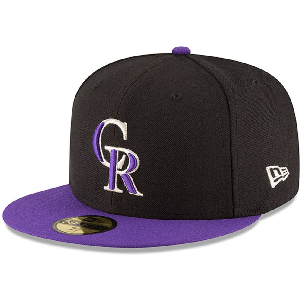 Colorado Rockies New Era Authentic Collection ON Field 59FIFTY Structured Hat - Black/Purple Hats