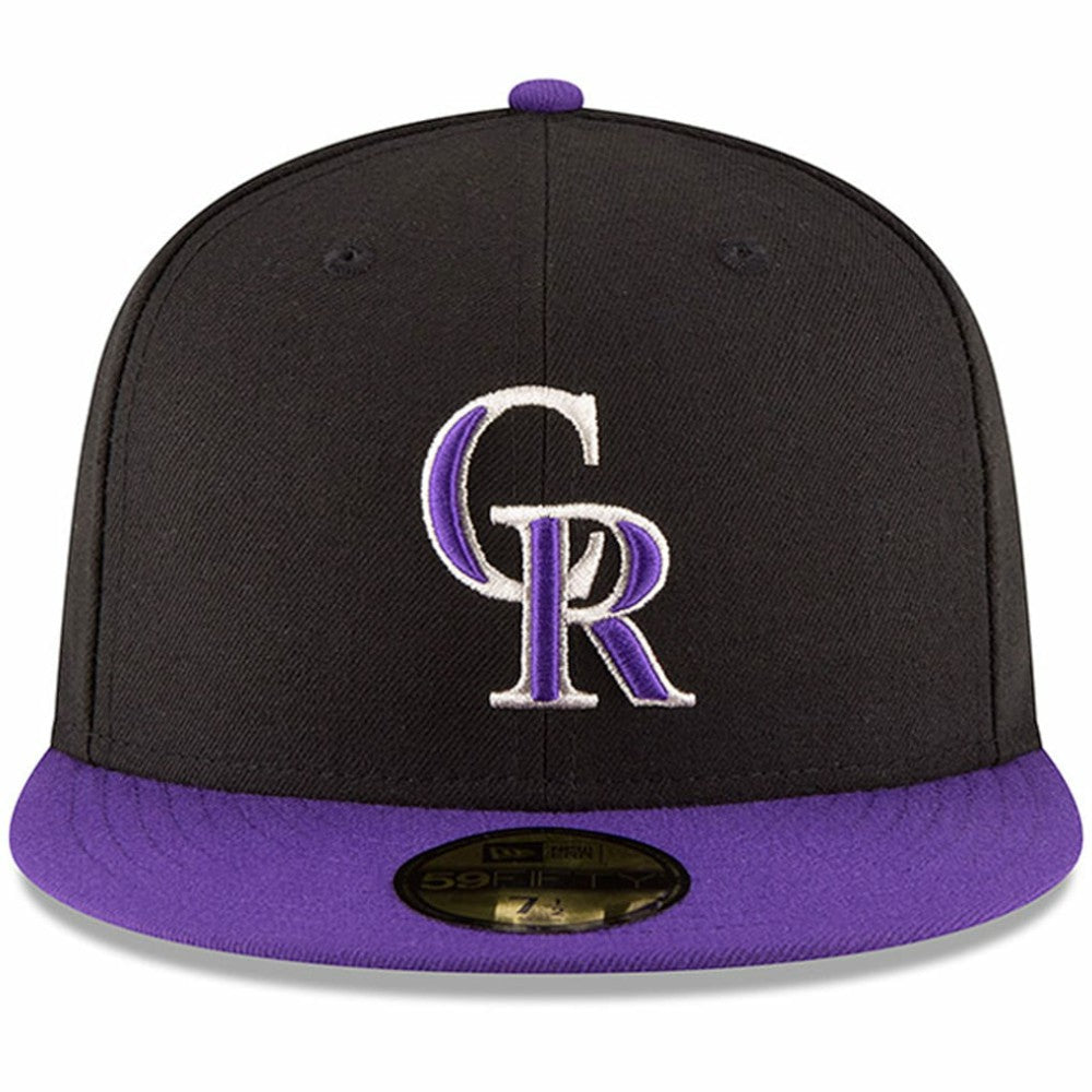 Colorado Rockies New Era Authentic Collection ON Field 59FIFTY Structured Hat - Black/Purple Hats