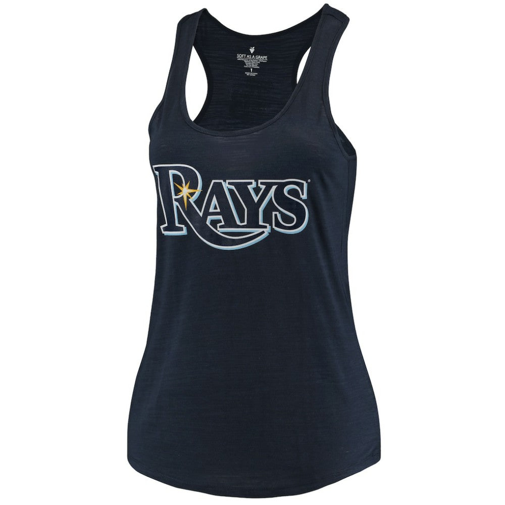 Tampa Bay Rays Soft as a Grape Women's Plus Size Swing for the Fences Racerback Tank Top - Navy Tanks