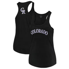 Colorado Rockies Soft as a Grape Women's Plus Size Swing for the Fences Racerback Tank Top - Black Tanks