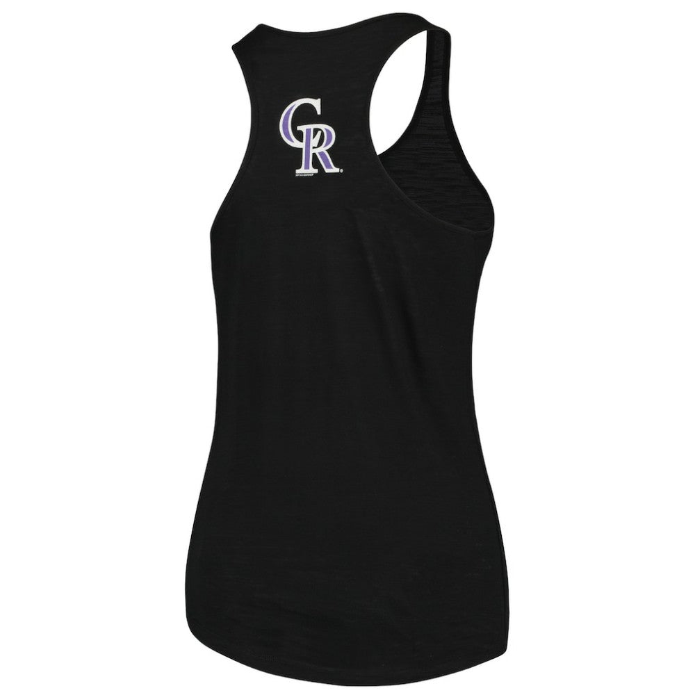Colorado Rockies Soft as a Grape Women's Plus Size Swing for the Fences Racerback Tank Top - Black Tanks