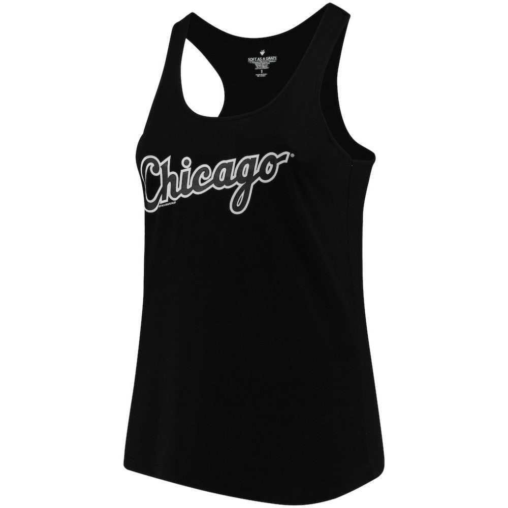 Chicago White Sox Soft as a Grape Women's Plus Size Swing for the Fences Racerback Tank Top - Black Tanks