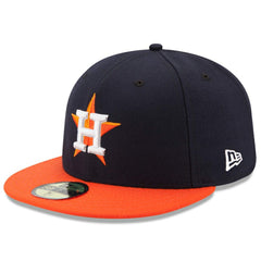 Houston Astros New Era Road Authentic Collection On Field 59FIFTY Performance Fitted Hat - Navy/Orange Hats