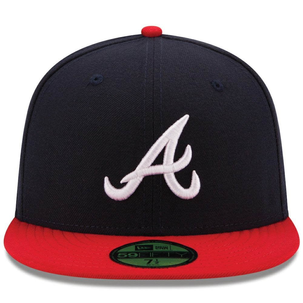 Atlanta Braves New Era Home Authentic Collection On-Field 59FIFTY Fitted Hat - Navy/Red Hats