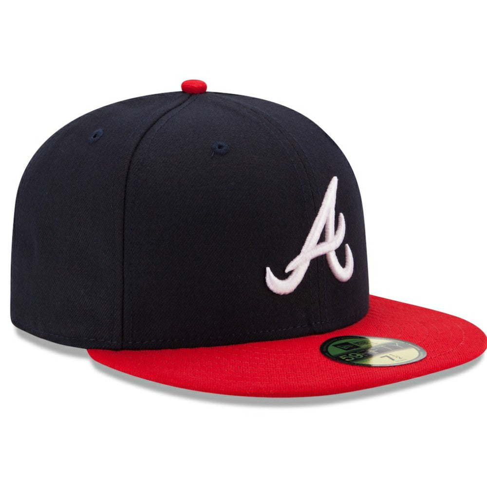 Atlanta Braves New Era Home Authentic Collection On-Field 59FIFTY Fitted Hat - Navy/Red Hats