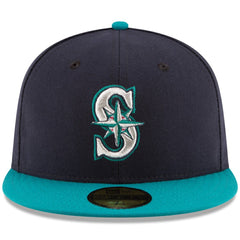 Seattle Mariners New Era Alternate Authentic Collection On Field 59FIFTY Fitted Hat - Navy/Teal Hats
