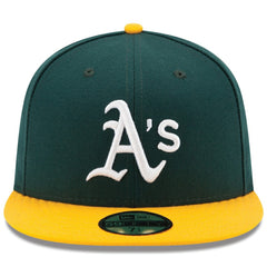 Athletics New Era Home Authentic Collection On-Field 59FIFTY Fitted Hat - Green/Yellow Hats