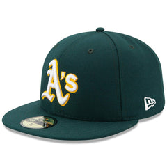 Athletics New Era Road Authentic Collection On Field 59FIFTY Performance Fitted Hat - Green Hats