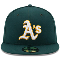 Athletics New Era Road Authentic Collection On Field 59FIFTY Performance Fitted Hat - Green Hats