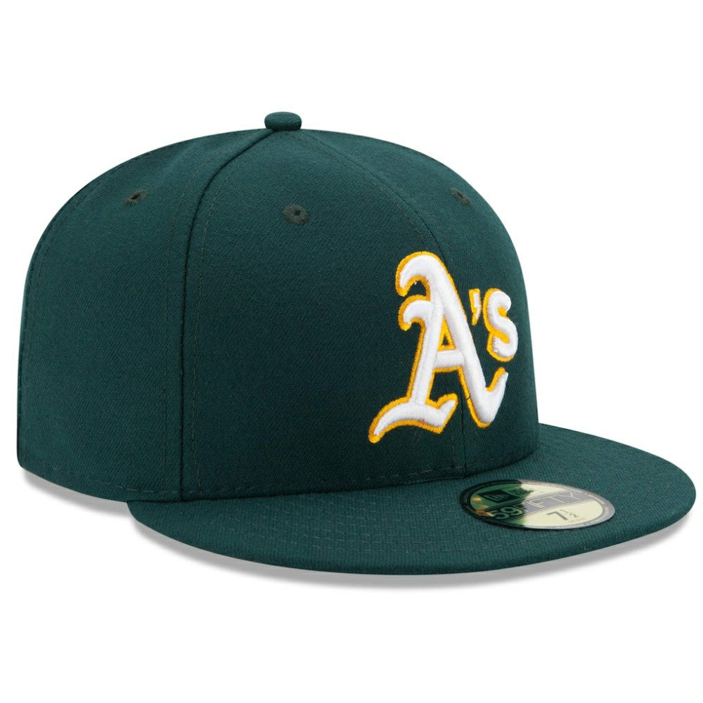 Athletics New Era Road Authentic Collection On Field 59FIFTY Performance Fitted Hat - Green Hats
