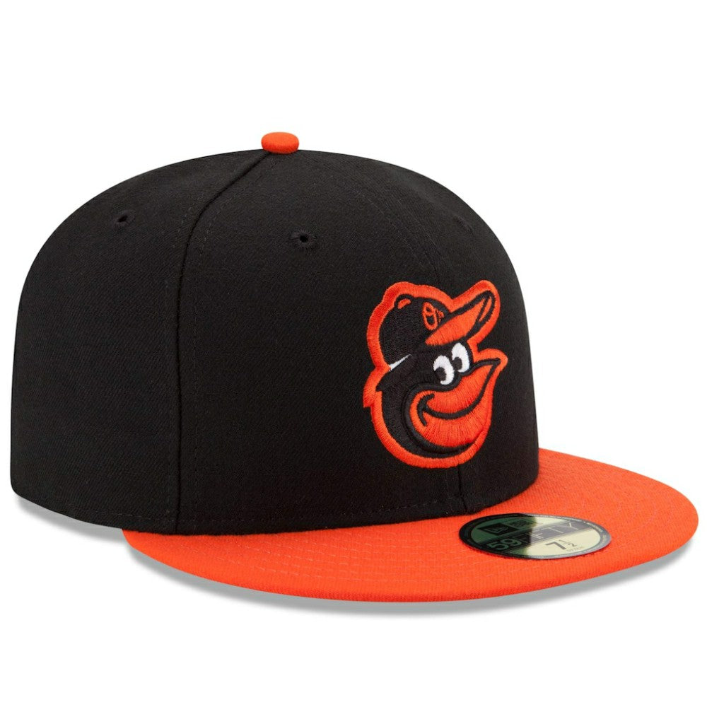 Baltimore Orioles New Era Road Authentic Collection On-Field 59FIFTY Fitted Hat - Black/Orange Hats