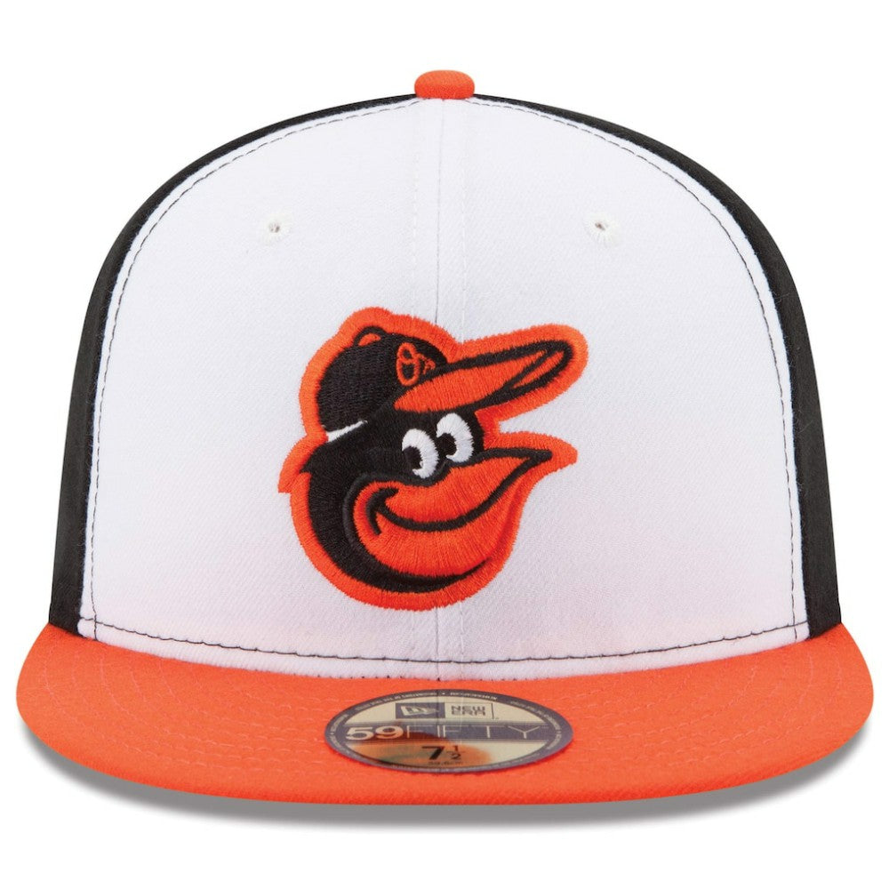Baltimore Orioles New Era Home Authentic Collection On-Field 59FIFTY Fitted Hat - White/Orange Hats