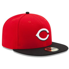 Cincinnati Reds New Era Road Authentic Collection On-Field 59FIFTY Fitted Hat - Red/Black Hats