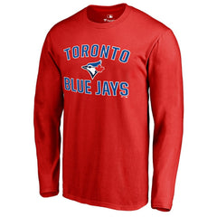 Toronto Blue Jays Wordmark Long Sleeve T-Shirt - Red T-shirts