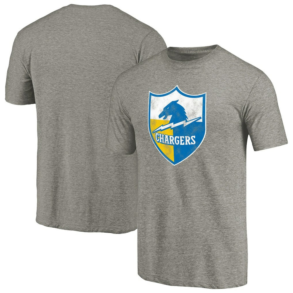 Los Angeles Chargers Throwback Logo Tri-Blend T-Shirt - Ash T-shirts