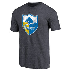 Los Angeles Chargers Throwback Logo Tri-Blend T-Shirt - Navy T-shirts