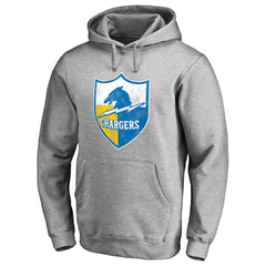 Los Angeles Chargers Throwback Logo Pullover Hoodie - Heather Gray Hoodies