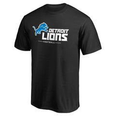Detroit Lions Team Lockup T-Shirt - Black T-shirts