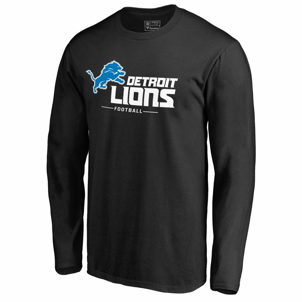 Detroit Lions Team Lockup II Long Sleeve T-Shirt - Black T-shirts