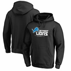 Detroit Lions Lockup Pullover Hoodie - Black Hoodies