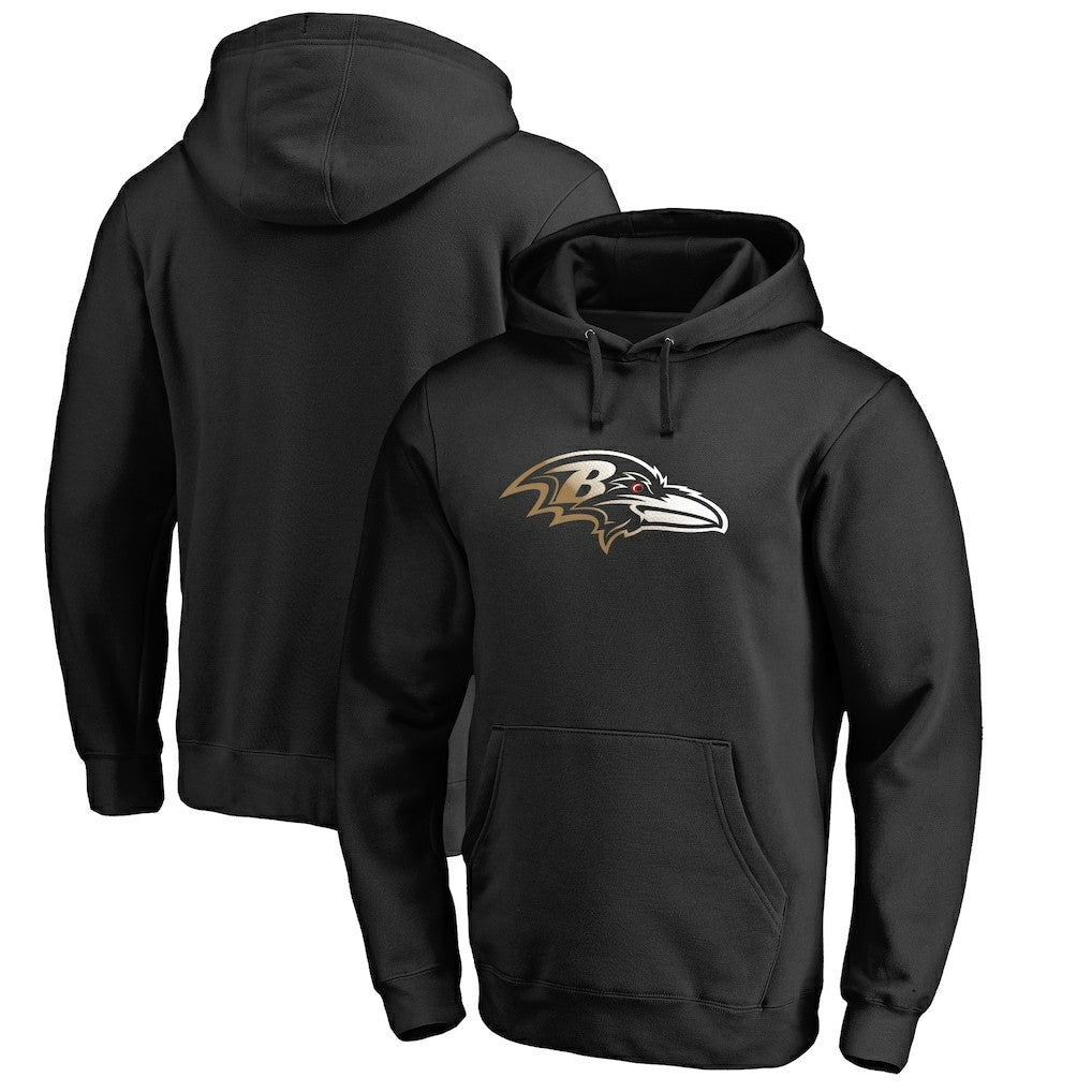 Baltimore Ravens Gradient Logo Pullover Hoodie - Black Hoodies