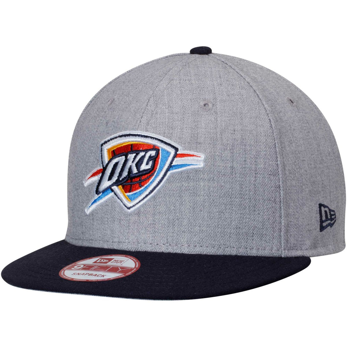 Oklahoma City Thunder Two-Tone 9FIFTY Snapback Adjustable Hat Heathered Gray/Navy - New Era