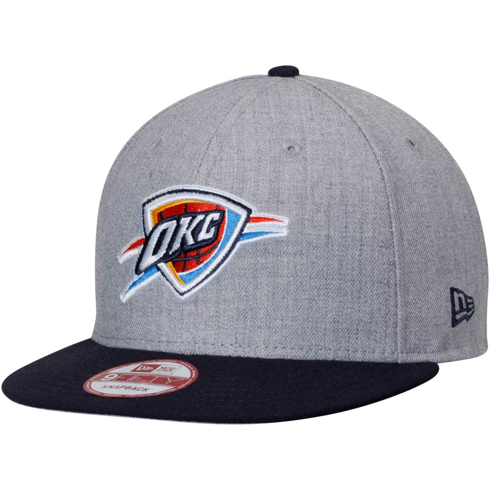 Oklahoma City Thunder Two-Tone 9FIFTY Snapback Adjustable Hat Heathered Gray/Navy - New Era