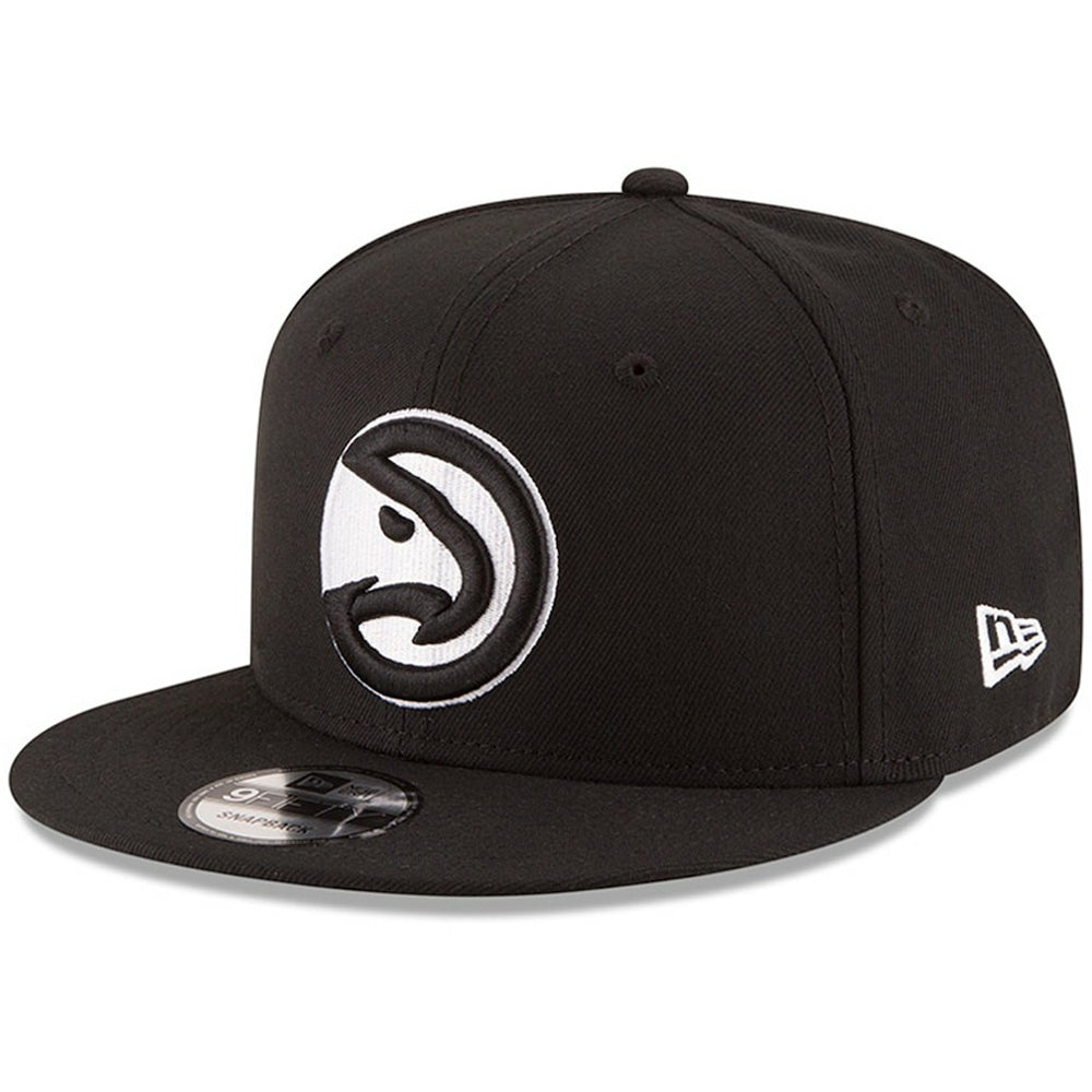 Atlanta Hawks Black & White Logo 9FIFTY Adjustable Snapback Hat Black - New Era