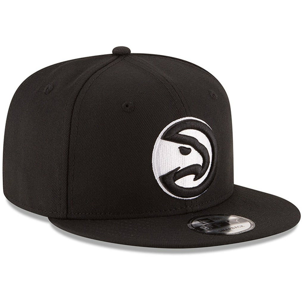 Atlanta Hawks Black & White Logo 9FIFTY Adjustable Snapback Hat Black - New Era