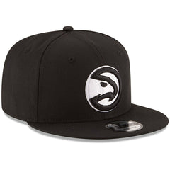 Atlanta Hawks Black & White Logo 9FIFTY Adjustable Snapback Hat Black - New Era