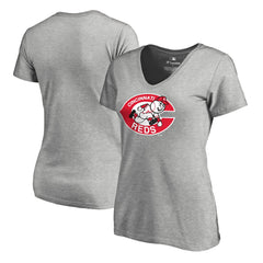 Cincinnati Reds Women's Cooperstown Collection Forbes T-Shirt - Ash T-shirts