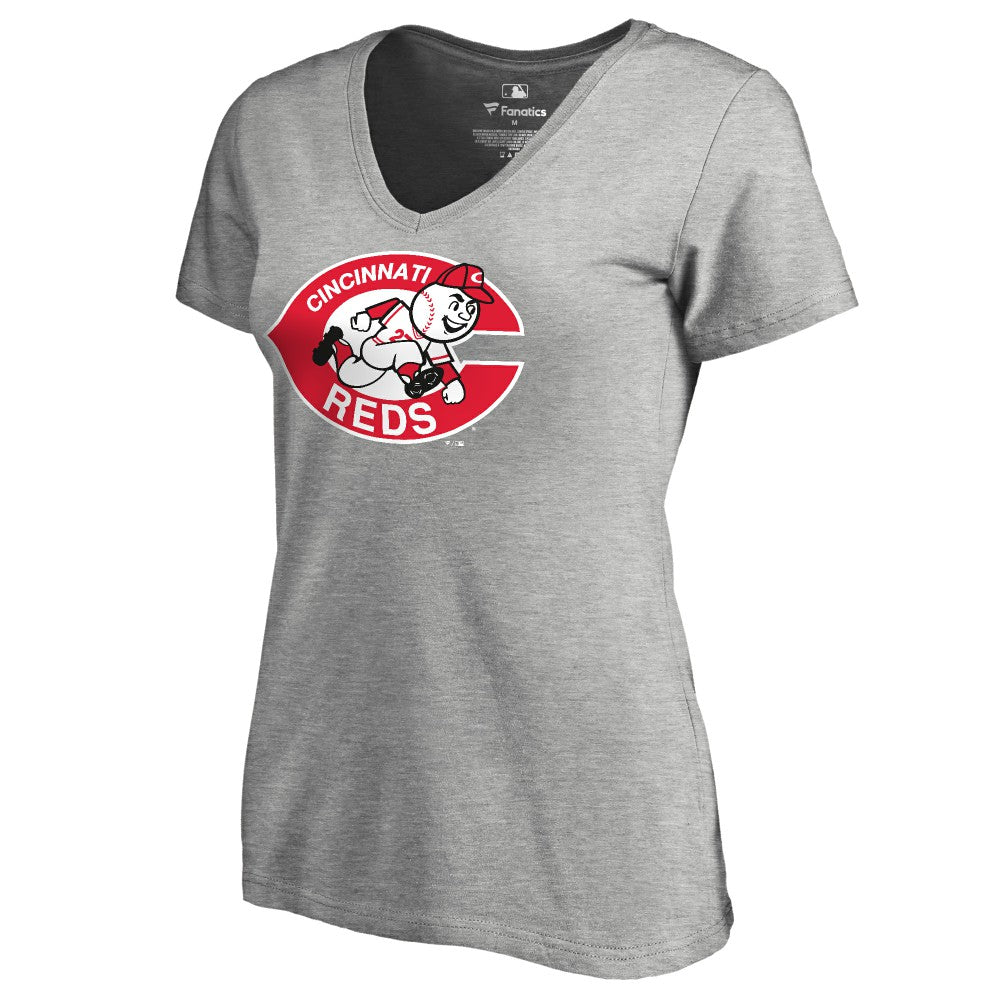 Cincinnati Reds Women's Cooperstown Collection Forbes T-Shirt - Ash T-shirts