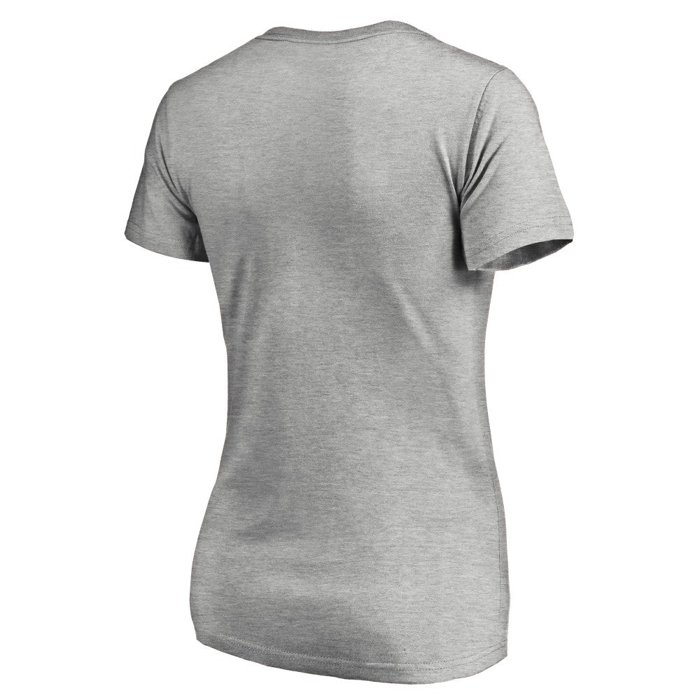 Cincinnati Reds Women's Core Wahconah V-Neck T-Shirt - Heather Gray T-shirts