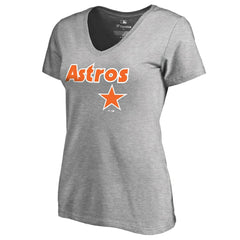 Houston Astros Women's Core Wahconah V-Neck T-Shirt - Heather Gray T-shirts
