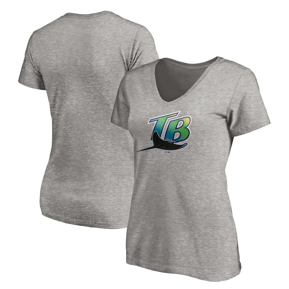 Tampa Bay Rays Women's Core Wahconah V-Neck T-Shirt - Heather Gray T-shirts