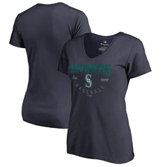 Seattle Mariners Women's Live For It V-Neck T-Shirt - Navy T-shirts
