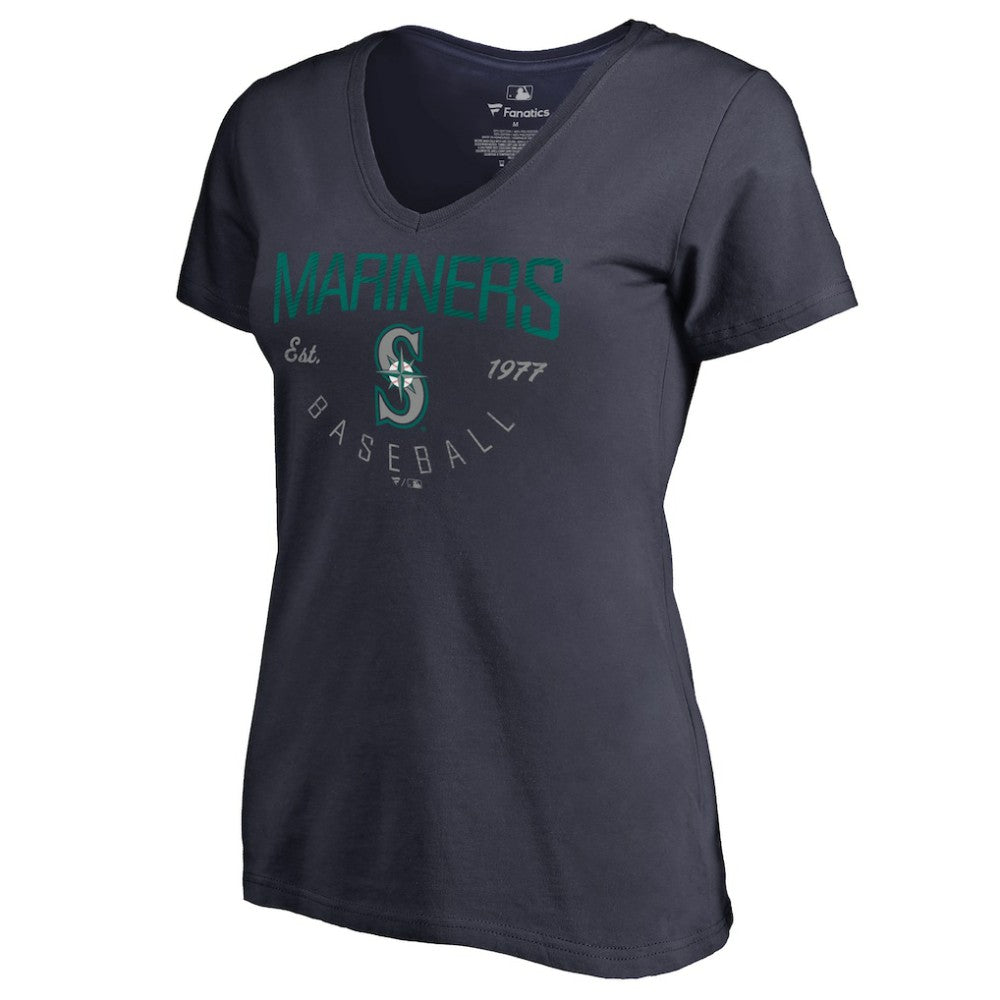 Seattle Mariners Women's Live For It V-Neck T-Shirt - Navy T-shirts