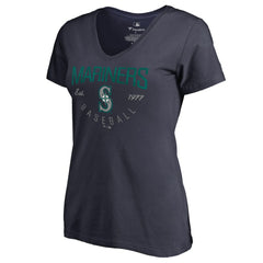 Seattle Mariners Women's Live For It V-Neck T-Shirt - Navy T-shirts