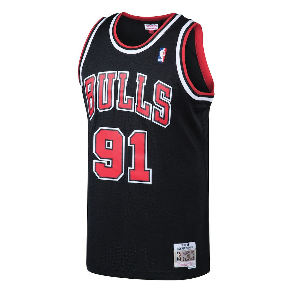 Dennis Rodman Chicago Bulls 1997/98 Hardwood Classics Swingman Jersey Black - Mitchell & Ness