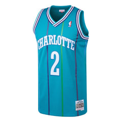 Larry Johnson Charlotte Hornets 1992/93 Hardwood Classics Swingman Jersey Teal - Mitchell & Ness