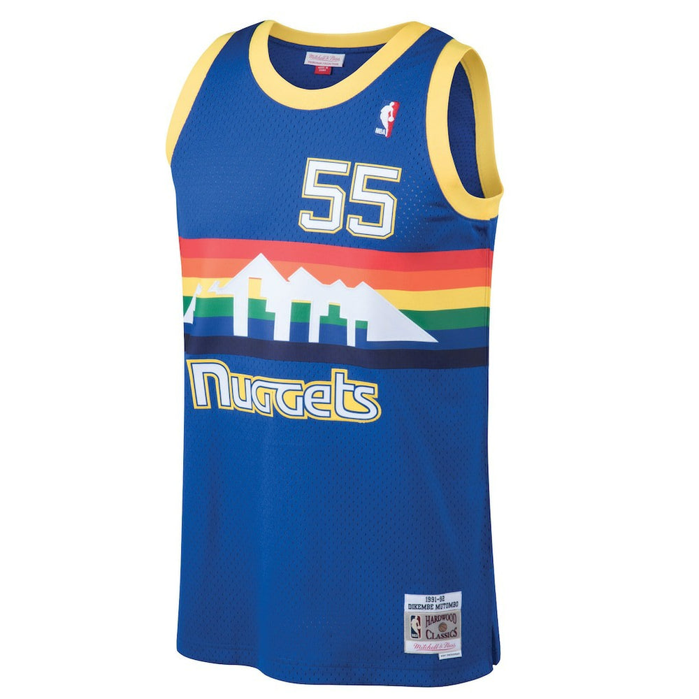 Dikembe Mutombo Denver Nuggets 1991/92 Hardwood Classics Swingman Jersey Blue - Mitchell & Ness