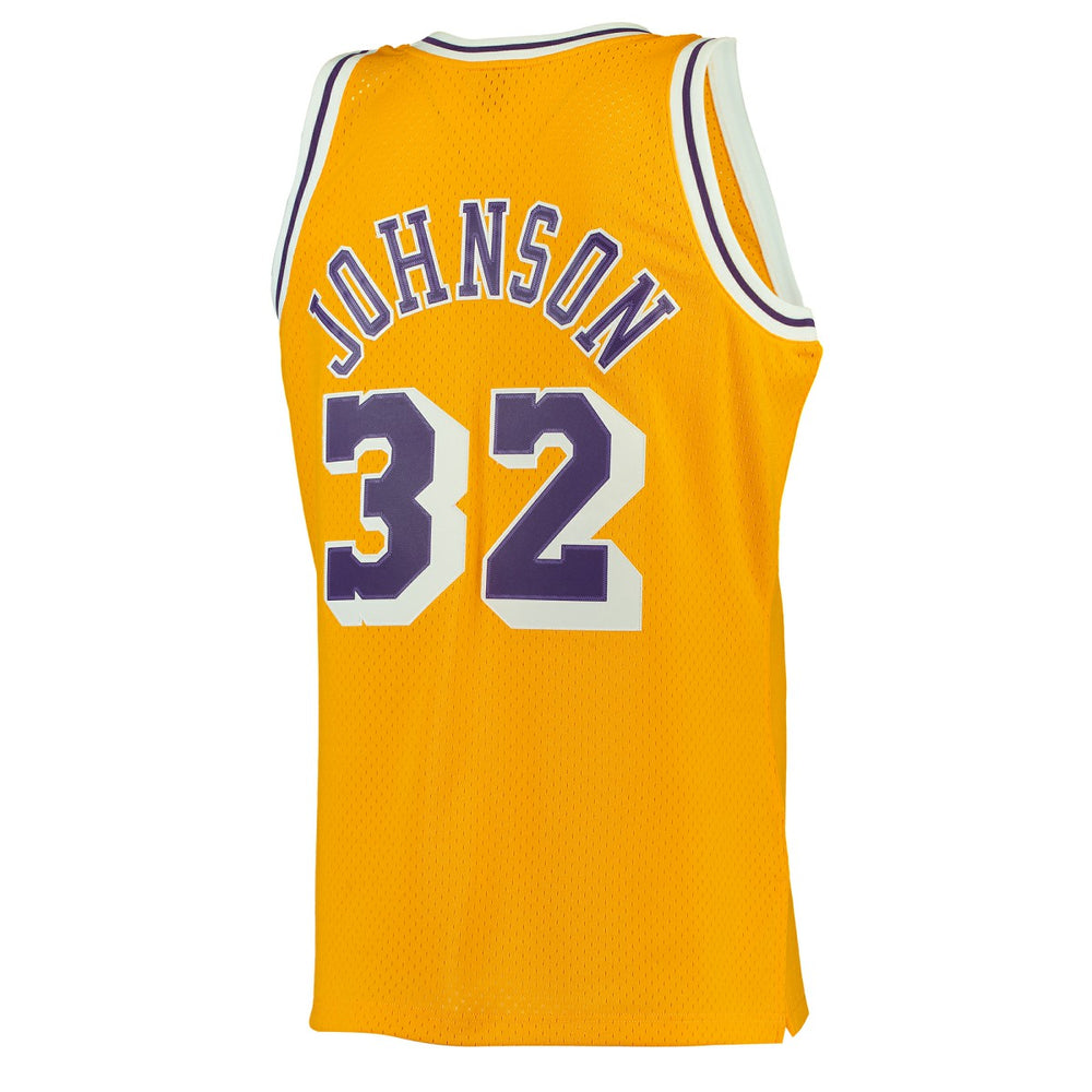 Magic Johnson Los Angeles Lakers 1984/85 Hardwood Classics Swingman Jersey Gold - Mitchell & Ness
