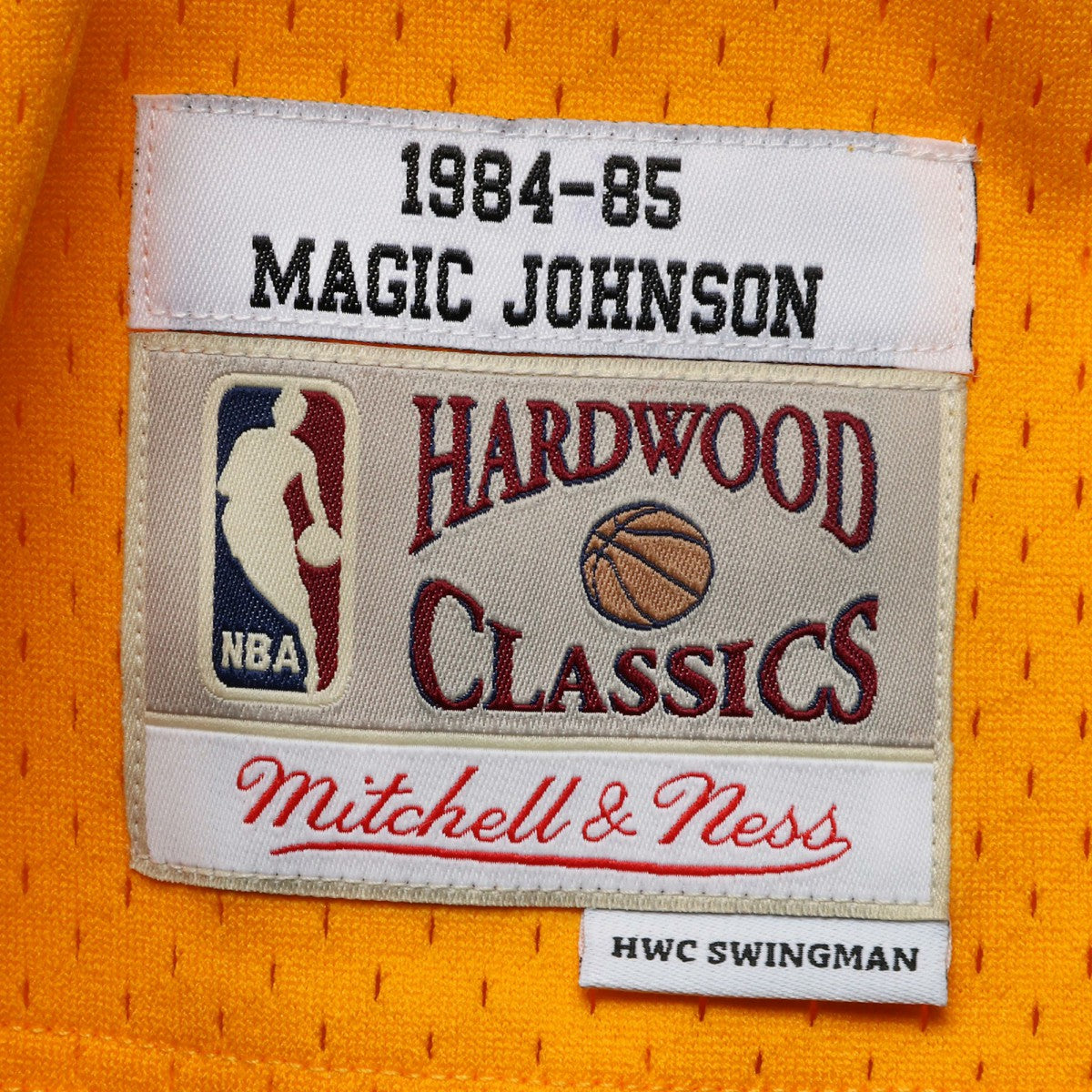 Magic Johnson Los Angeles Lakers 1984/85 Hardwood Classics Swingman Jersey Gold - Mitchell & Ness